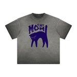 Vintage Frayed Cat Pattern Tee