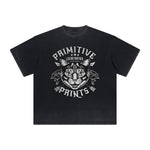 Thick Faded Cat Graphic T Shirt