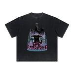 Thick Faded Cat Graphic T Shirt