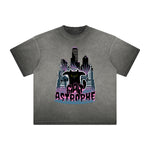 Vintage Frayed Cat Pattern Tee