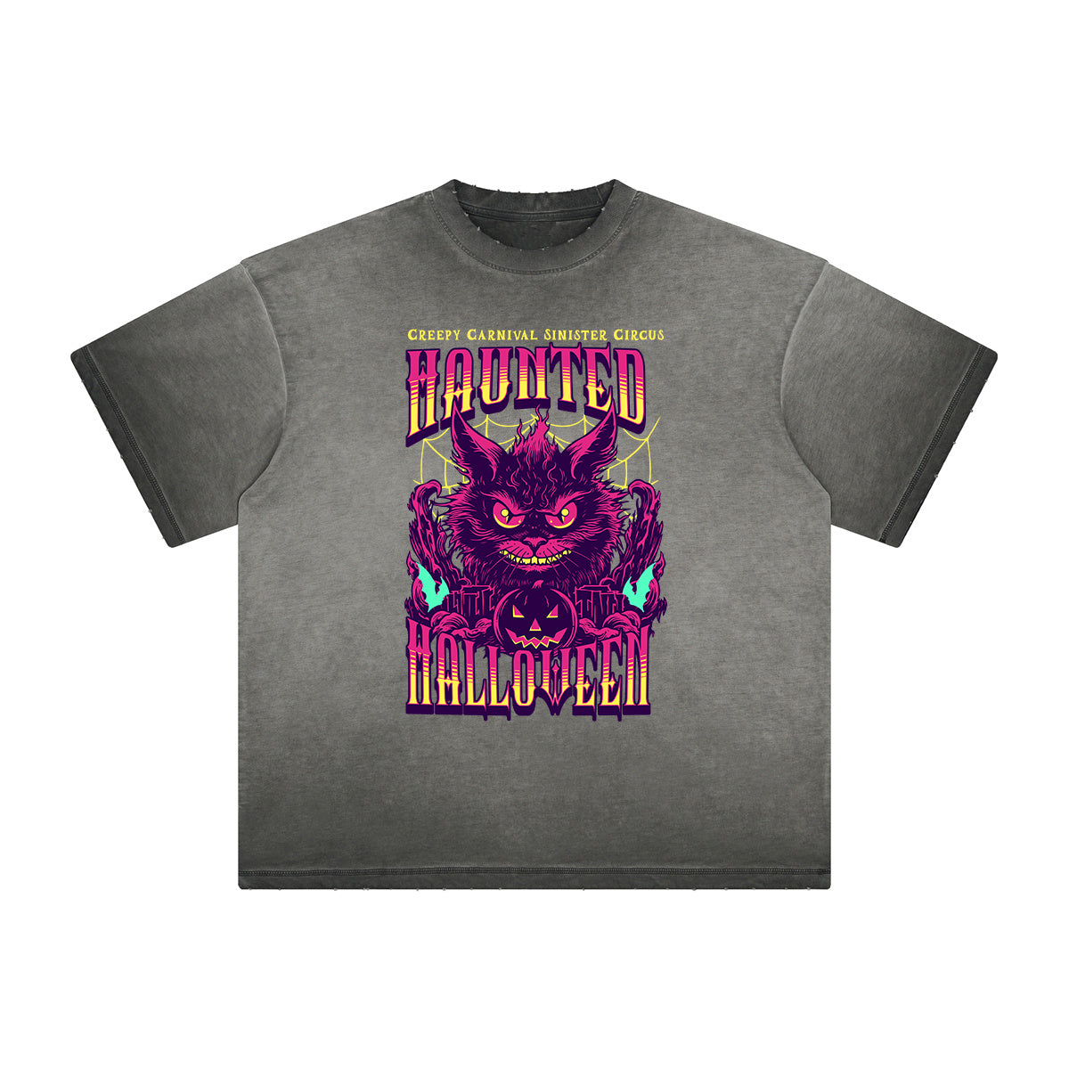 Vintage Frayed Cat Pattern Tee