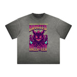 Vintage Frayed Cat Pattern Tee