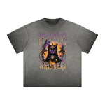Vintage Frayed Cat Pattern Tee