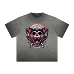 Vintage Frayed Cat Pattern Tee