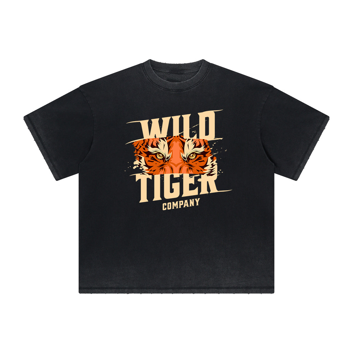 Thick Faded Tiger Graphic T Shirt