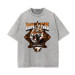 Camiseta de algodón con gráfico de tigre lavado