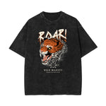 Stone Wash Tiger Pattern T Shirt