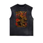 Camiseta sin mangas con estampado de tigre desgastado