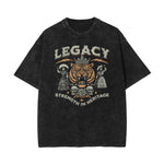 Stone Wash Tiger Pattern T Shirt
