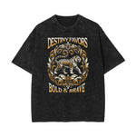 Stone Wash Tiger Pattern T Shirt