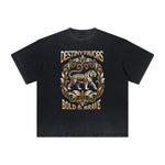 Thick Faded Tiger Graphic T Shirt