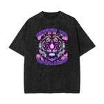 Stone Wash Tiger Pattern T Shirt