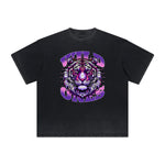 Thick Faded Tiger Graphic T Shirt