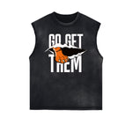 Camiseta sin mangas con estampado de tigre desgastado