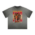 Vintage Frayed Tiger Pattern Tee