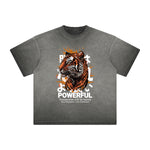Vintage Frayed Tiger Pattern Tee