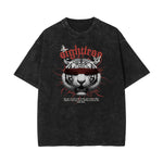 Stone Wash Tiger Pattern T Shirt
