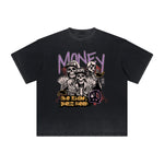 Vintage Frayed Skull & Money Pattern Tee