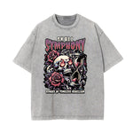 Washed Skull & Money Graphic Cotton Tee