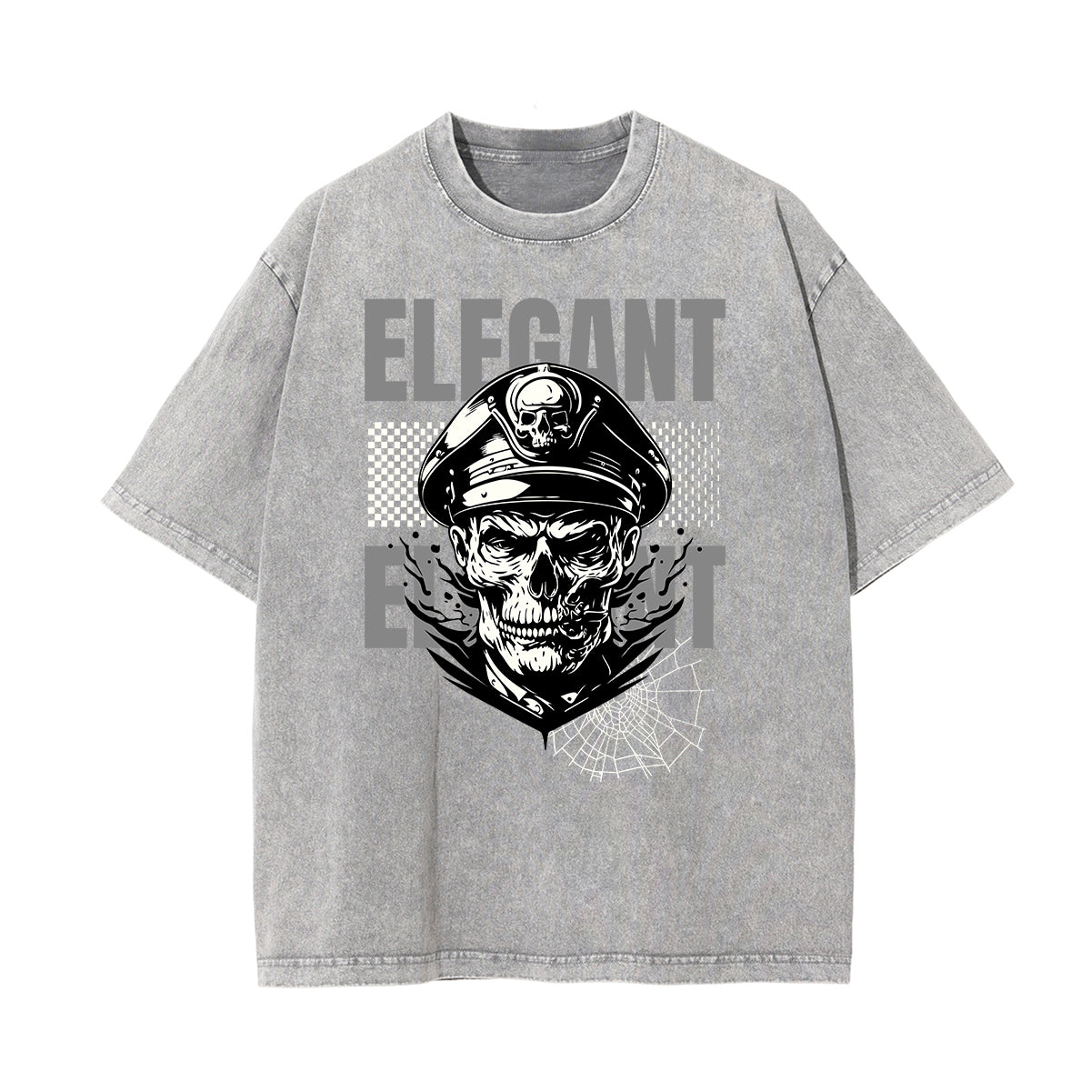 Washed Skull & Money Graphic Cotton Tee