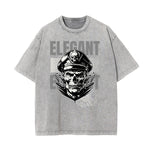 Washed Skull & Money Graphic Cotton Tee
