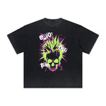 Vintage Frayed Skull & Money Pattern Tee