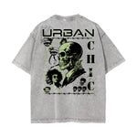 Washed Skull & Money Graphic Cotton Tee
