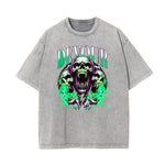 Washed Skull & Money Graphic Cotton Tee