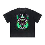 Vintage Frayed Skull & Money Pattern Tee