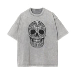 Washed Skull & Money Graphic Cotton Tee