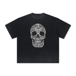 Vintage Frayed Skull & Money Pattern Tee