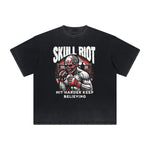 Vintage Frayed Skull & Money Pattern Tee
