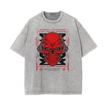 Washed Skull & Money Graphic Cotton Tee