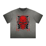 Thick Faded Skull & Money Graphic T Shirt