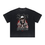 Vintage Frayed Skull & Money Pattern Tee