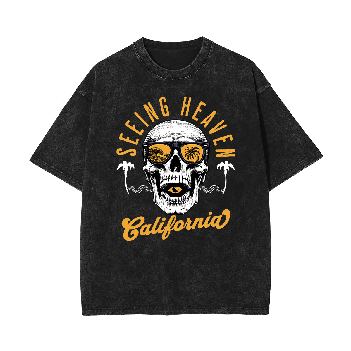 Stone Wash Holiday Pattern T Shirt