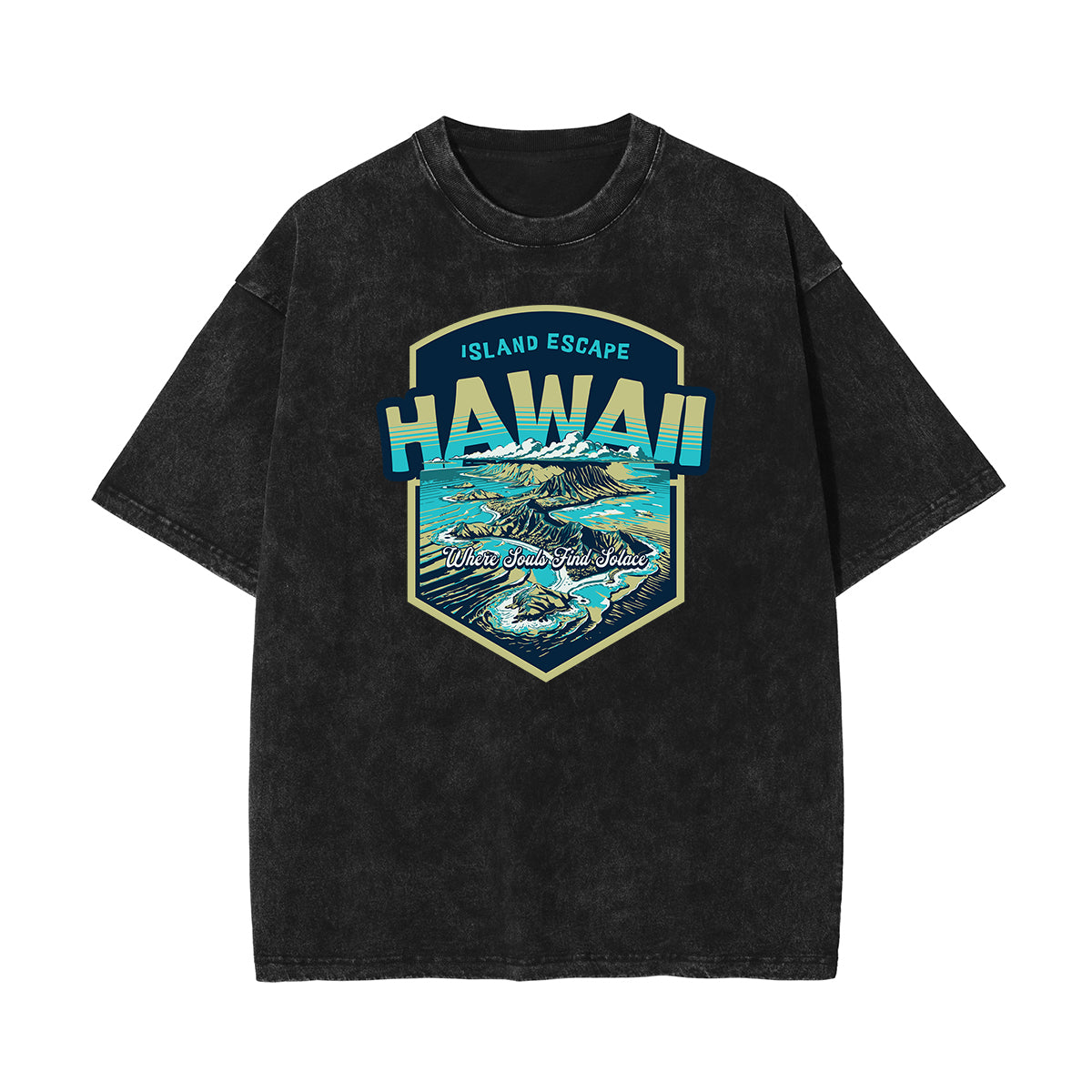 Stone Wash Holiday Pattern T Shirt