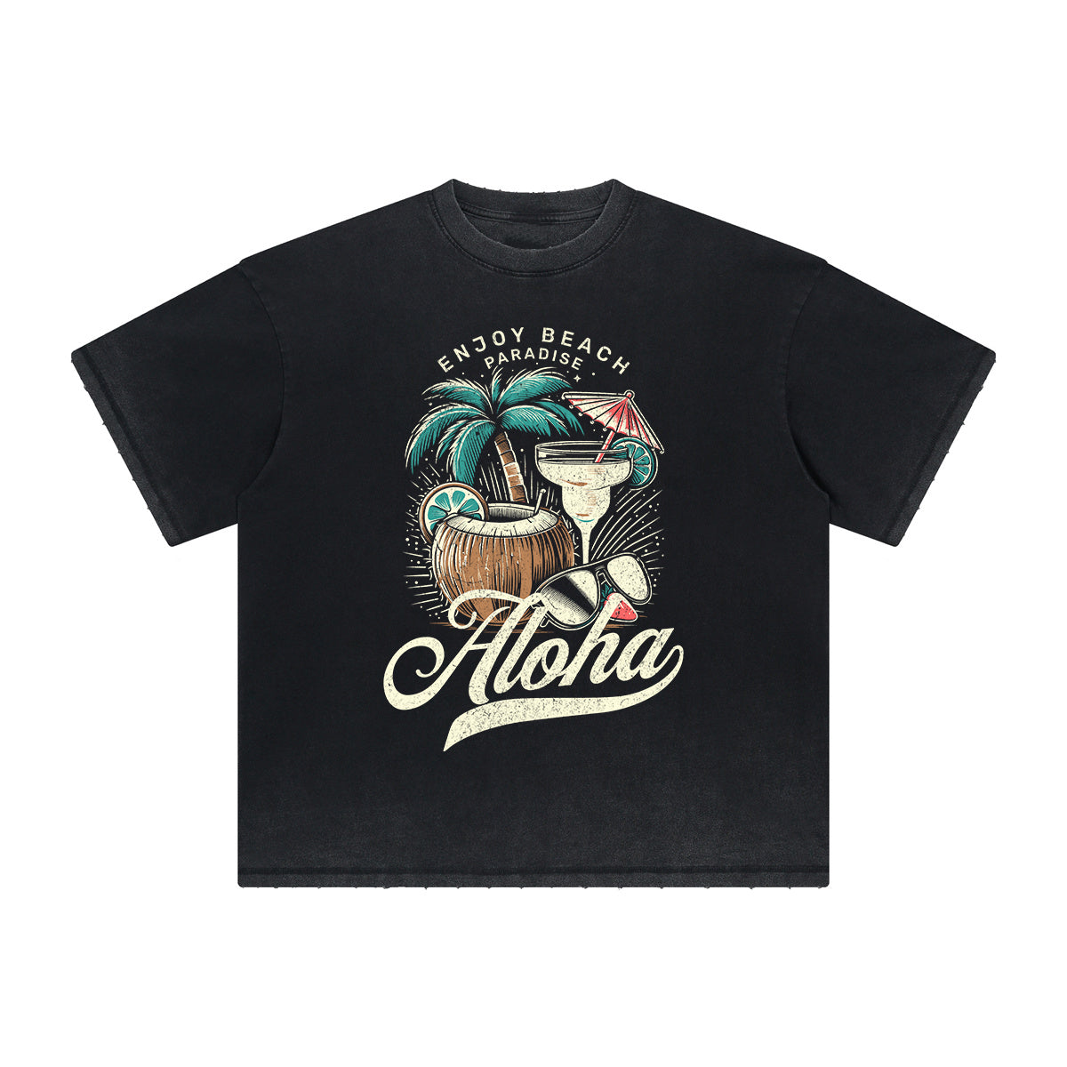 Thick Faded Holiday Graphic T Shirt
