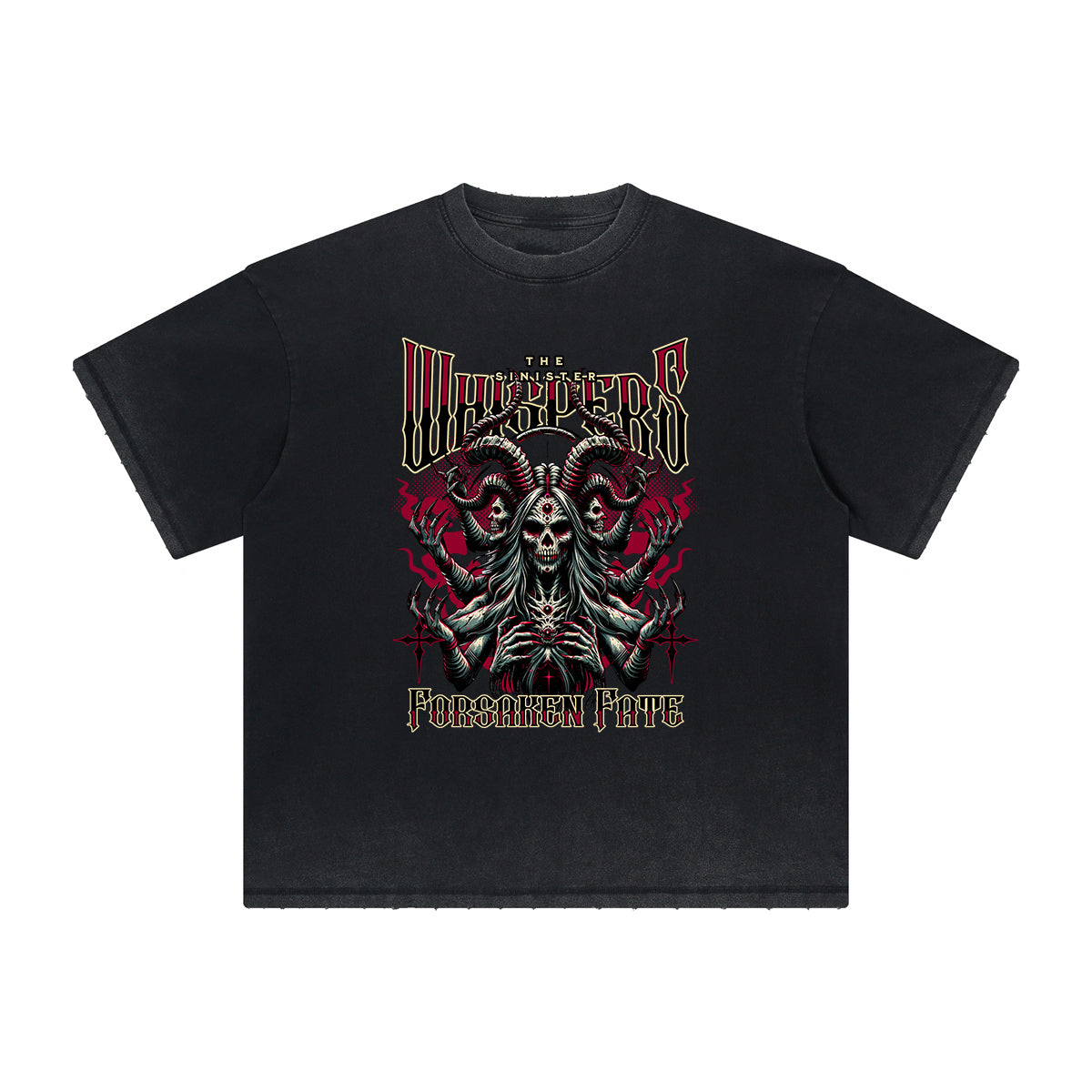 Thick Faded Gothic Graphic T Shirt