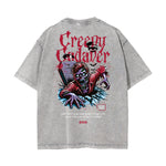 Stone Wash Gothic Pattern T Shirt