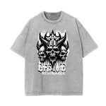 Stone Wash Gothic Pattern T Shirt