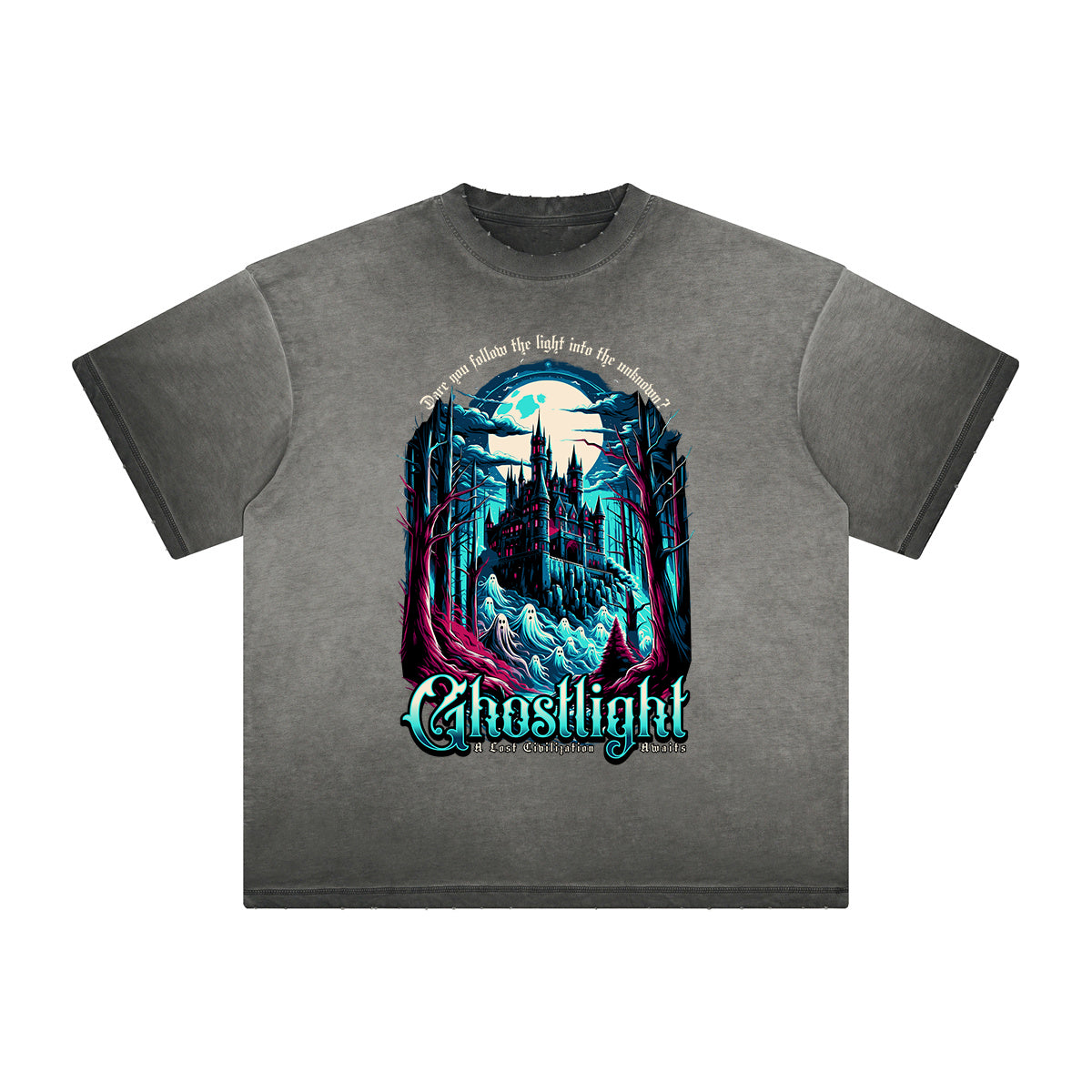 Vintage Frayed Gothic Pattern Tee