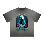 Vintage Frayed Gothic Pattern Tee