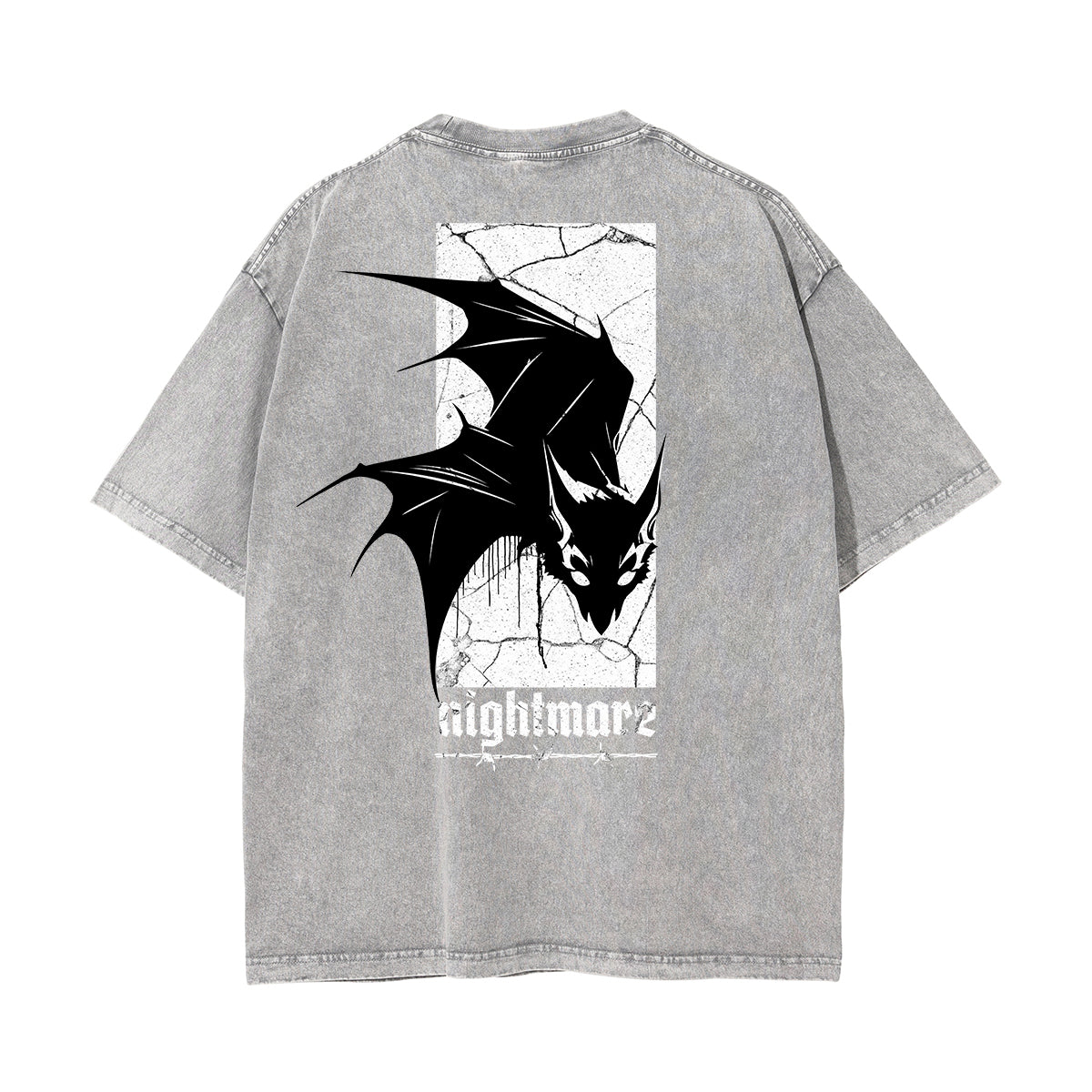 Stone Wash Gothic Pattern T Shirt