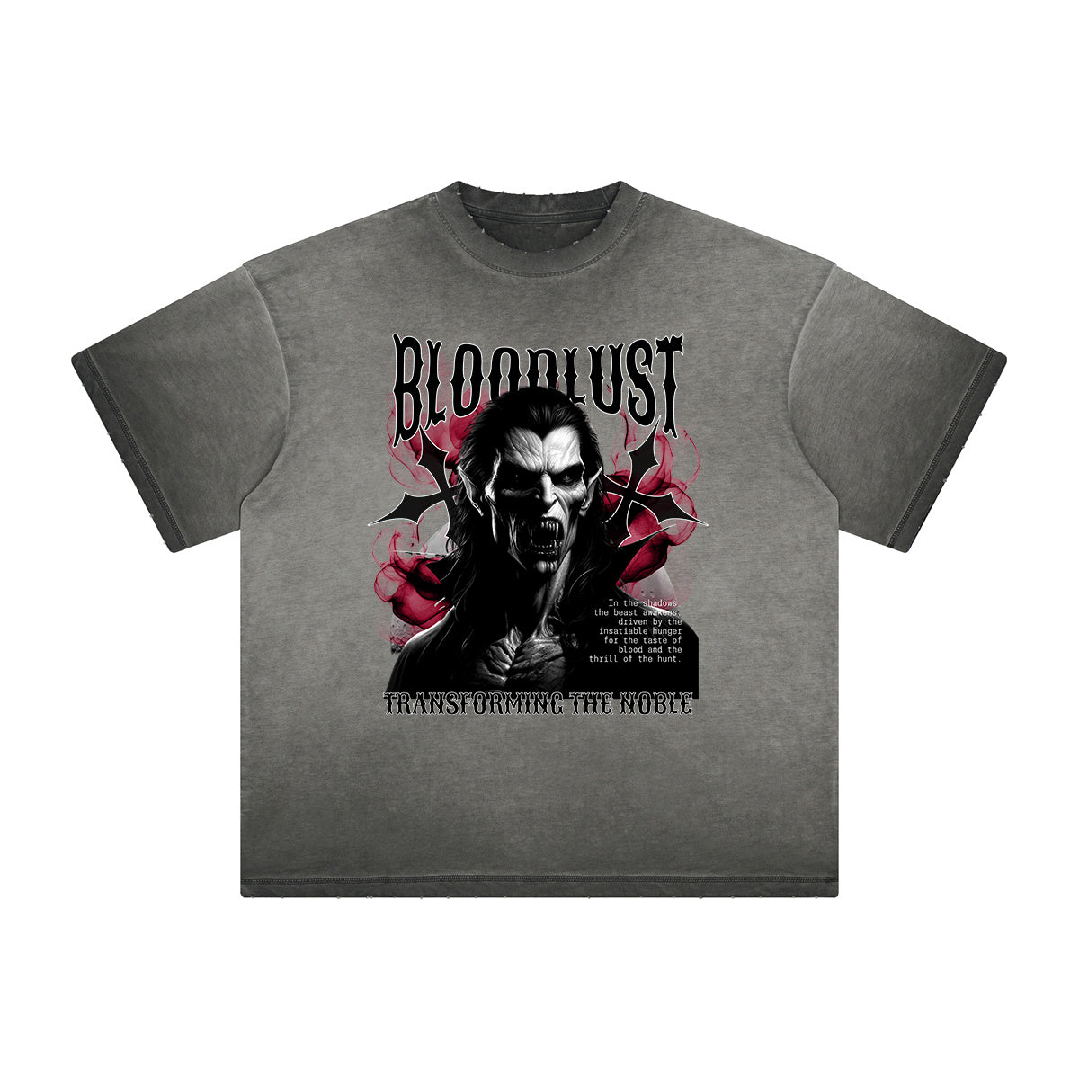 Vintage Frayed Gothic Pattern Tee