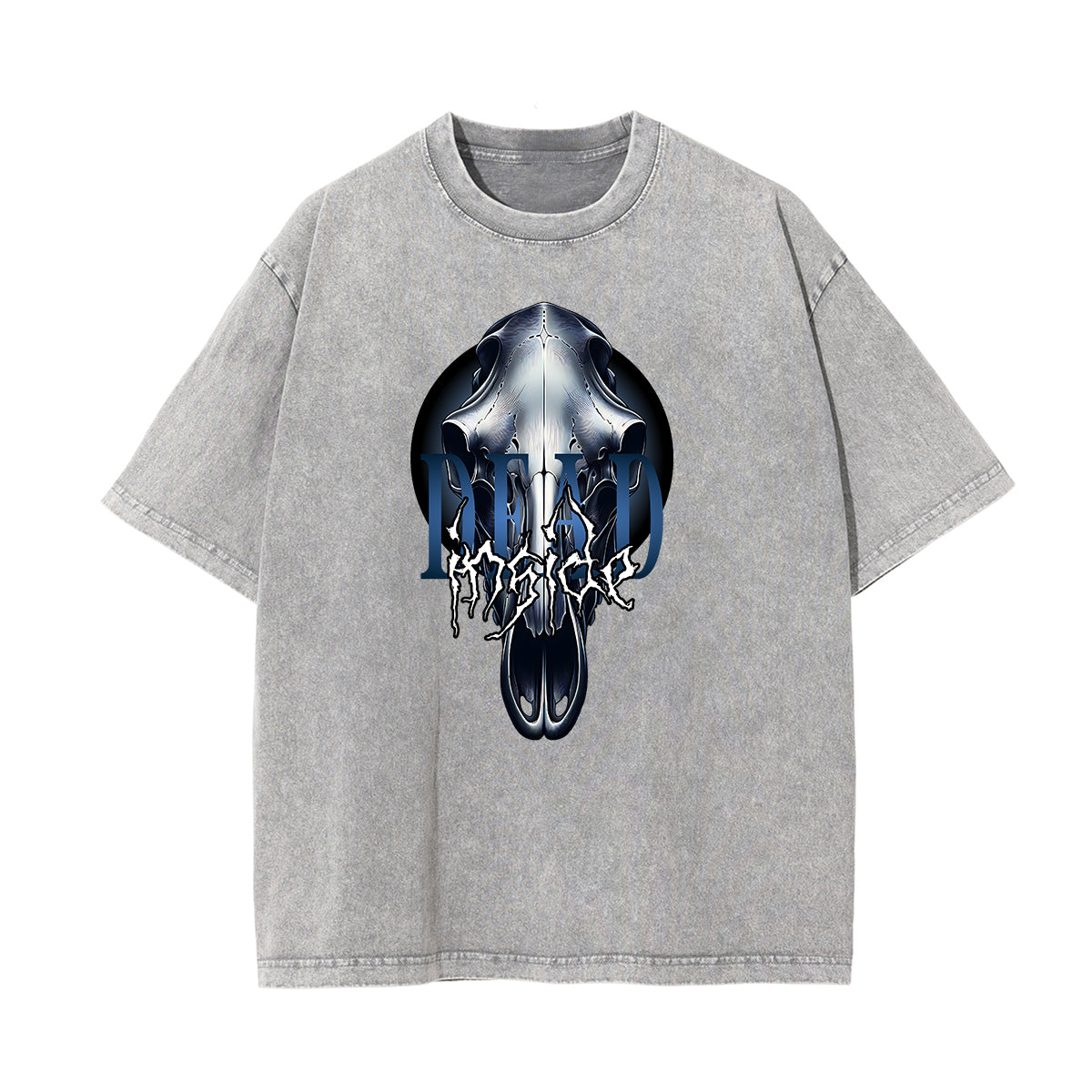 Stone Wash Gothic Pattern T Shirt
