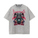 Stone Wash Gothic Pattern T Shirt