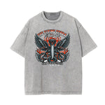 Washed Winged Monster Graphic Cotton Tee