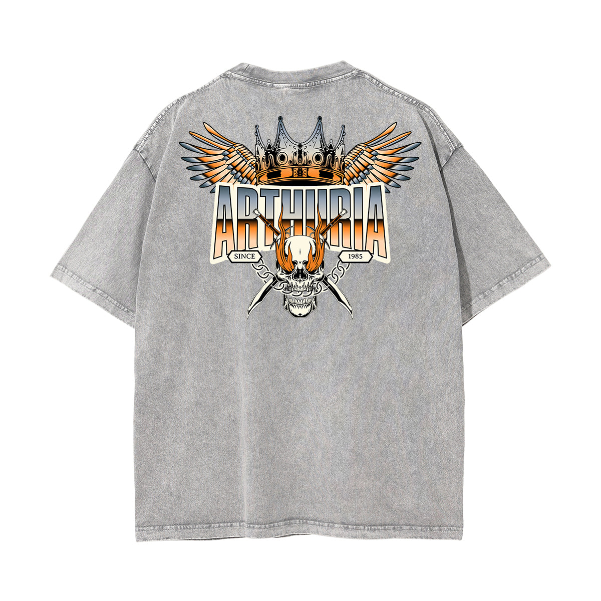 Washed Winged Monster Graphic Cotton Tee