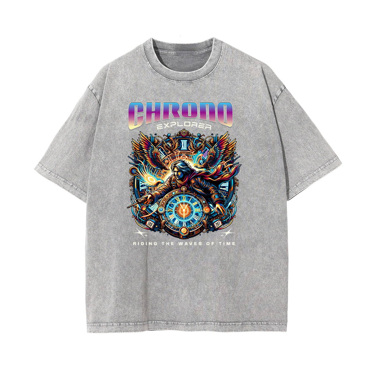 Washed Winged Monster Graphic Cotton Tee